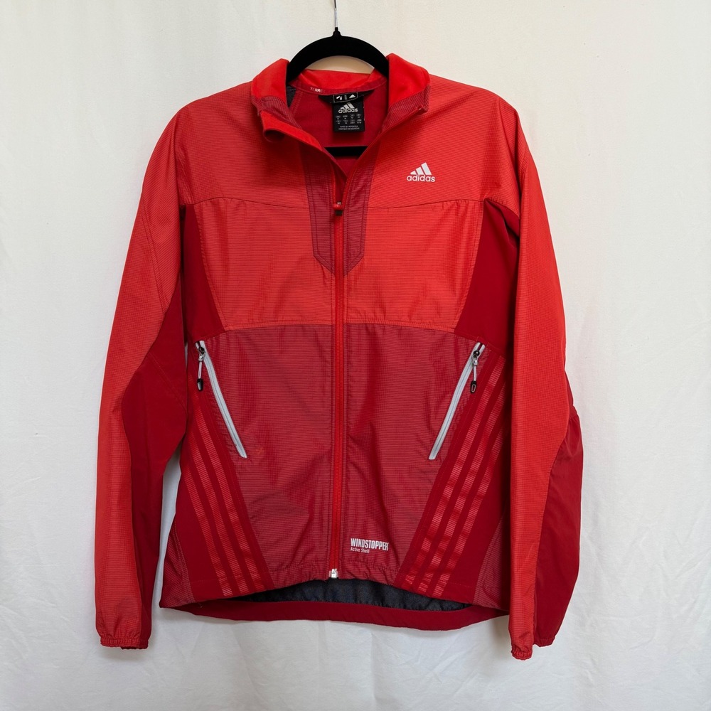 Outdoor Adidas Terrex Windstopper Active Shell Red Full Zip Hiking Jacket W Med